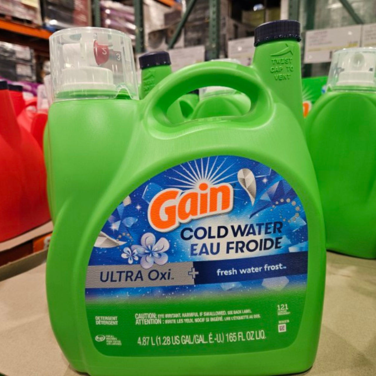 Image of Gain Coldwater Ultra Oxi Liquid Laundry Detergent 121 Wash Loads - 1 x 5 Kilos