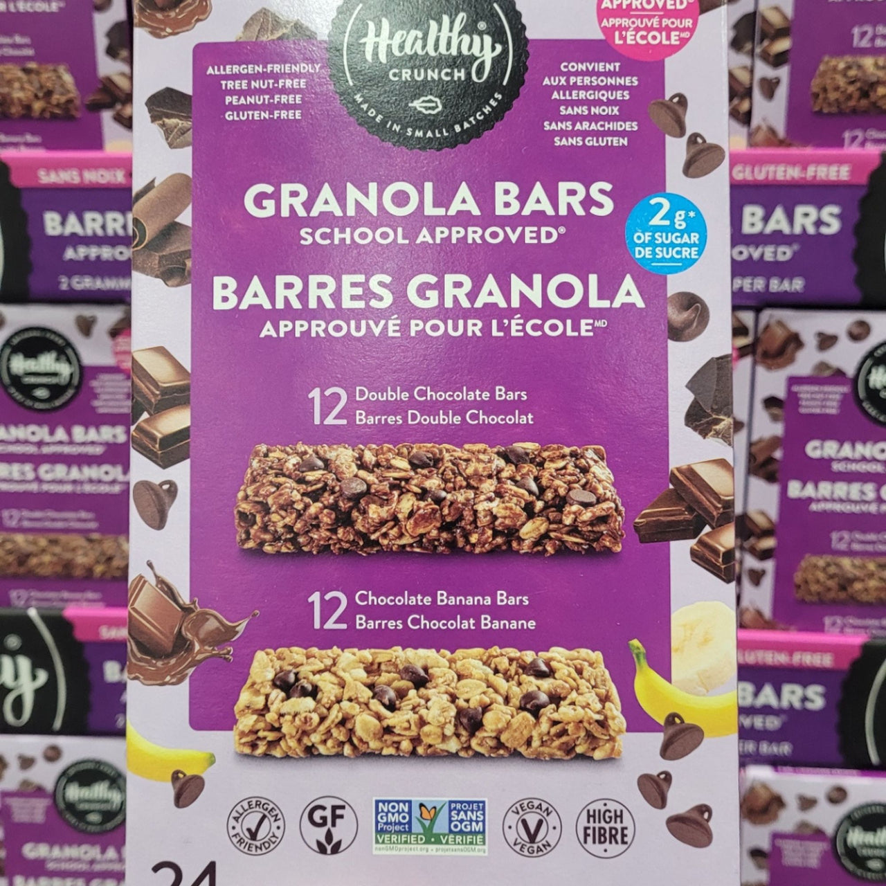 Image of Healthy Crunch Banana, Double Chocolate Granola Bars - 1 x 576 Grams