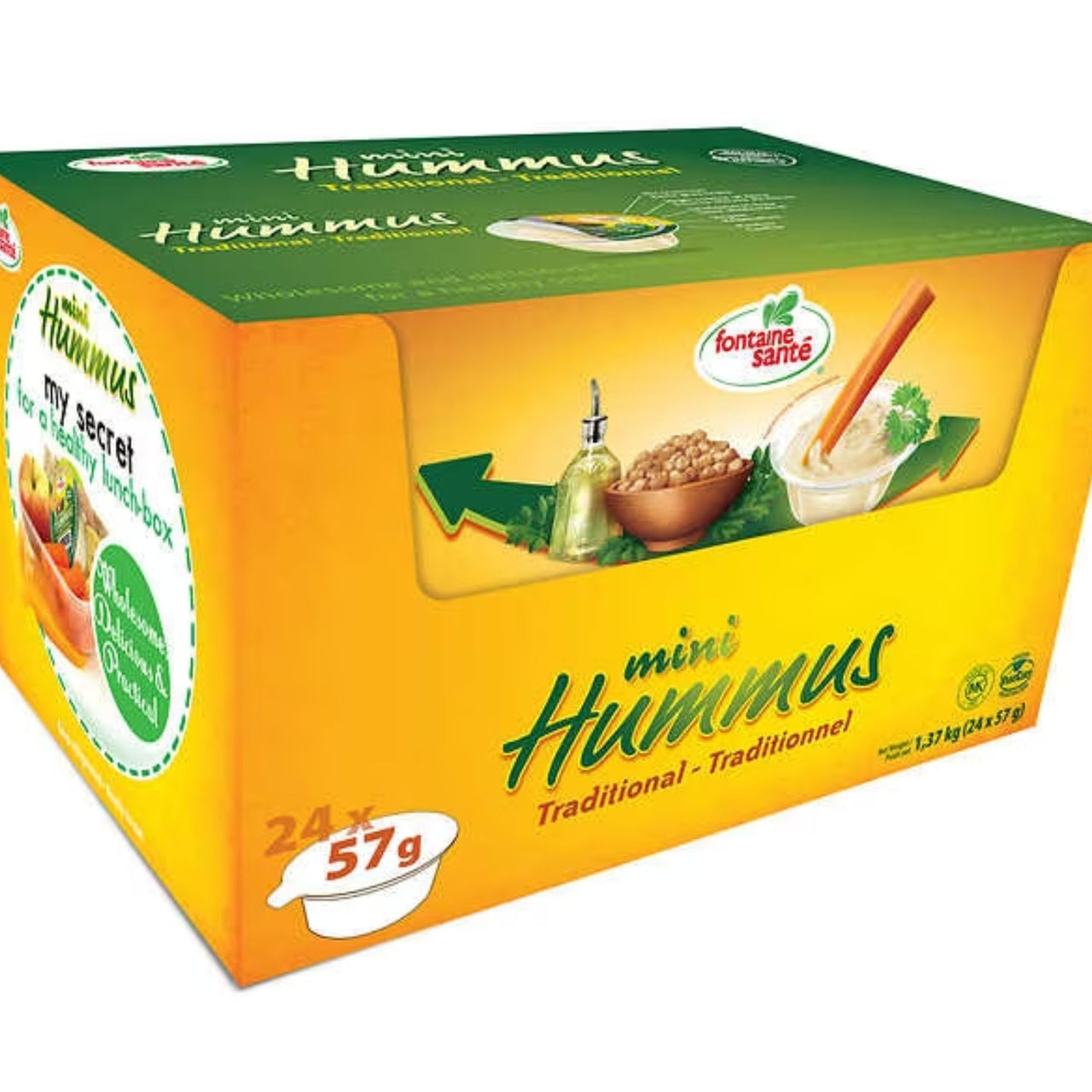 Image of Fontaine Sante Mini Hummus 24-Pack - 24 x 57 Grams