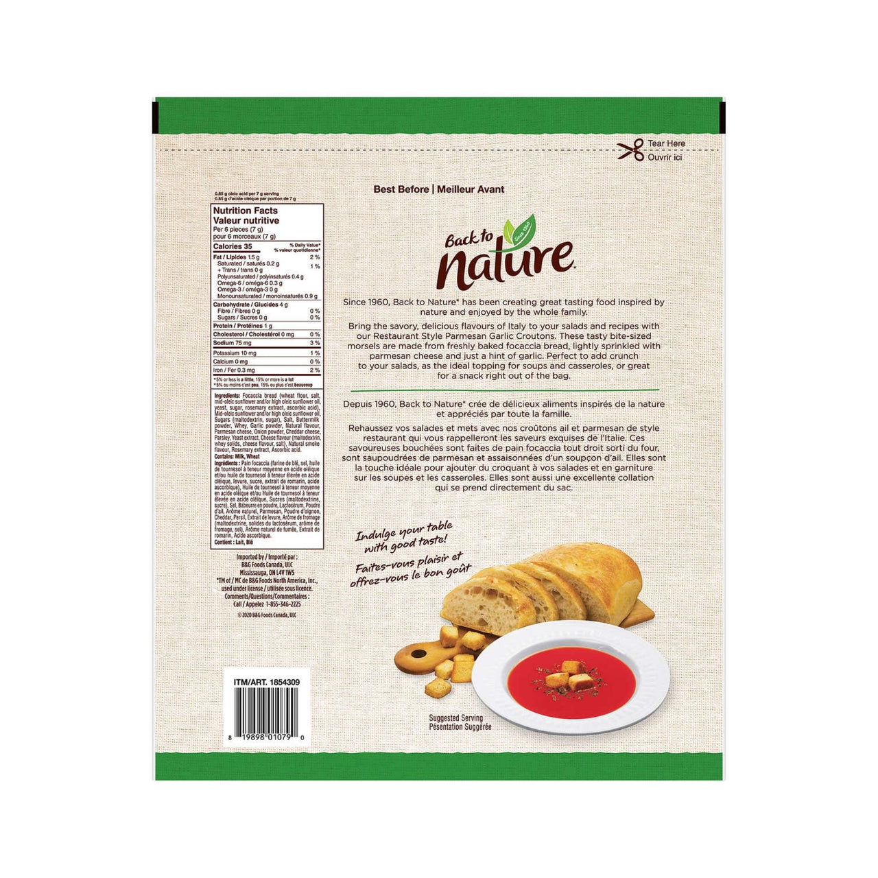 Image of Back to Nature Nonni's Focaccia Croutons - 1 x 737 Grams