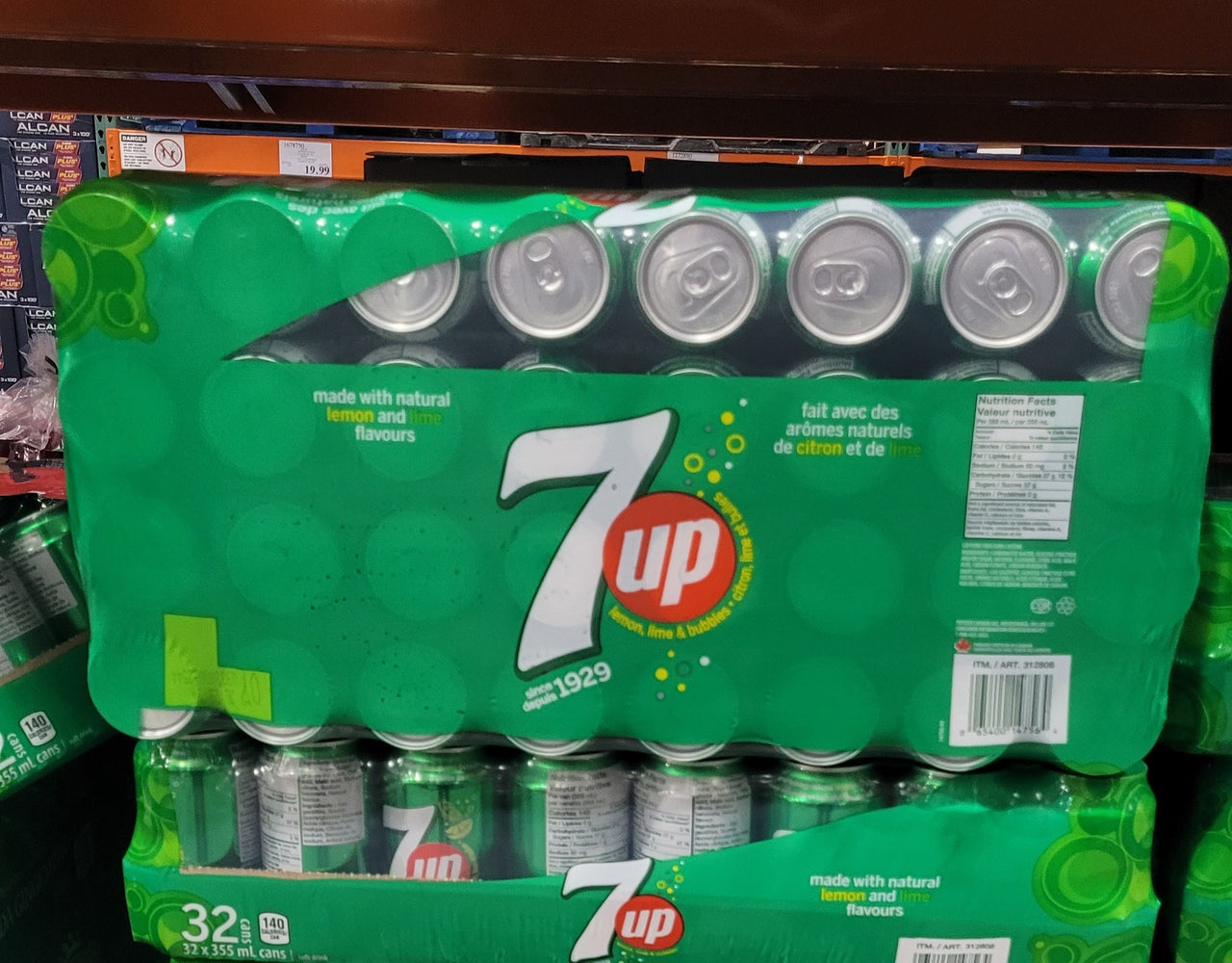 Image of 7-UP 355ml Cans, 32 Pack - 32 x 355 Grams