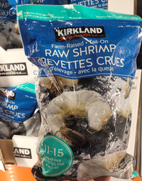 Thumbnail for Image of Kirkland Signature Frozen Farm-Raised,Tail-On Raw Shrimp 11/15 - 1 x 680 Grams