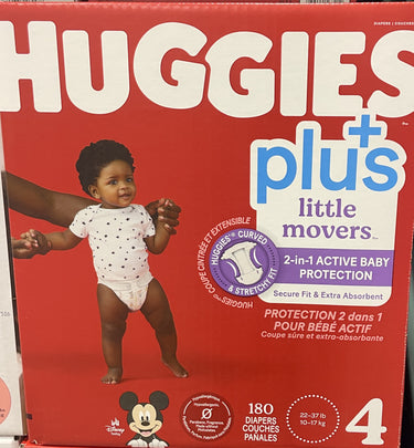 Huggies Little Movers Plus, Size 4, 180-Pack - 1 x 5.7 Kilos