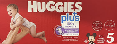 Huggies Little Movers Plus, Size 5, 156-Pack - 1 x 5.2 Kilos
