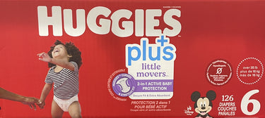 Huggies Little Movers Plus, Size 6, 126-Pack - 1 x 4.7 Kilos