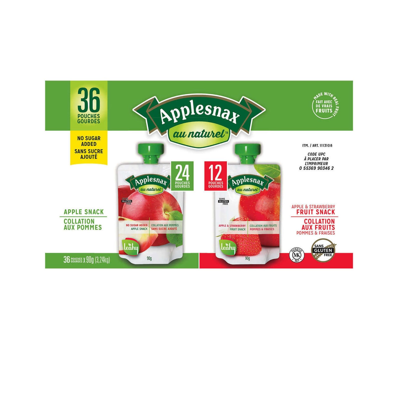Image of Applesnax Assorted Applesauce Pouches - 1 x 3.24 Kilos