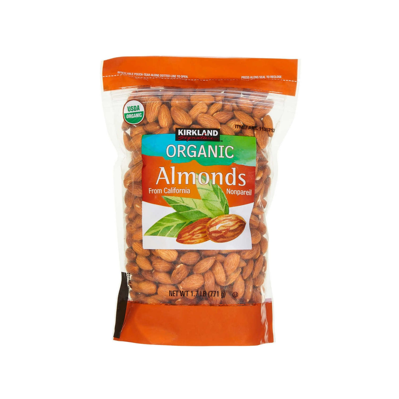 Image of Kirkland Organic Almonds - 1 x 771 Grams