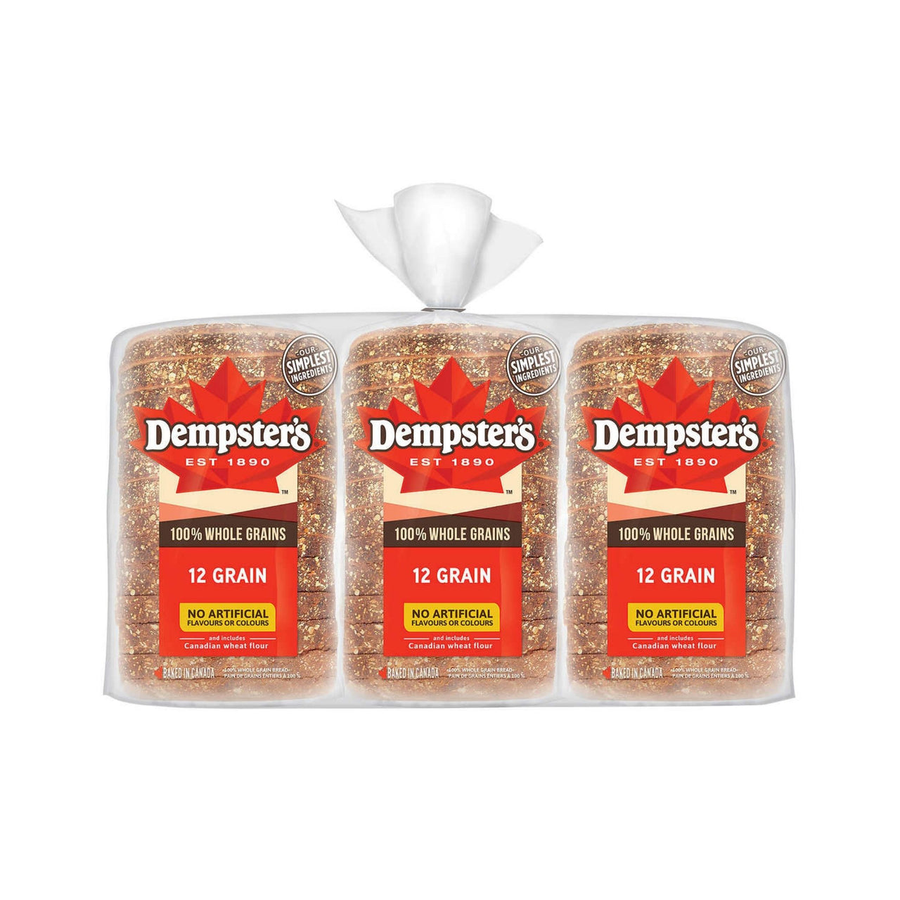 Image of Dempster's 100% Whole Grains 12 Grain Bread - 3 x 620 Grams