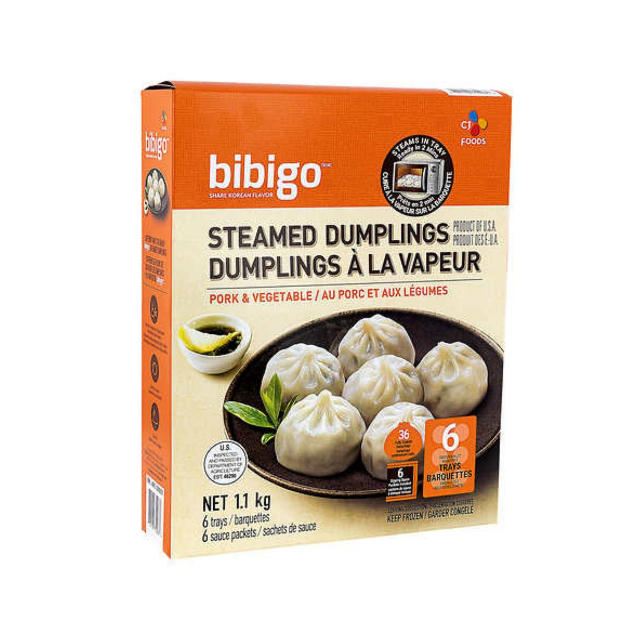 Image of Bibigo Frozen Steamed Pork Dumplings - 1 x 1.1 Kilos
