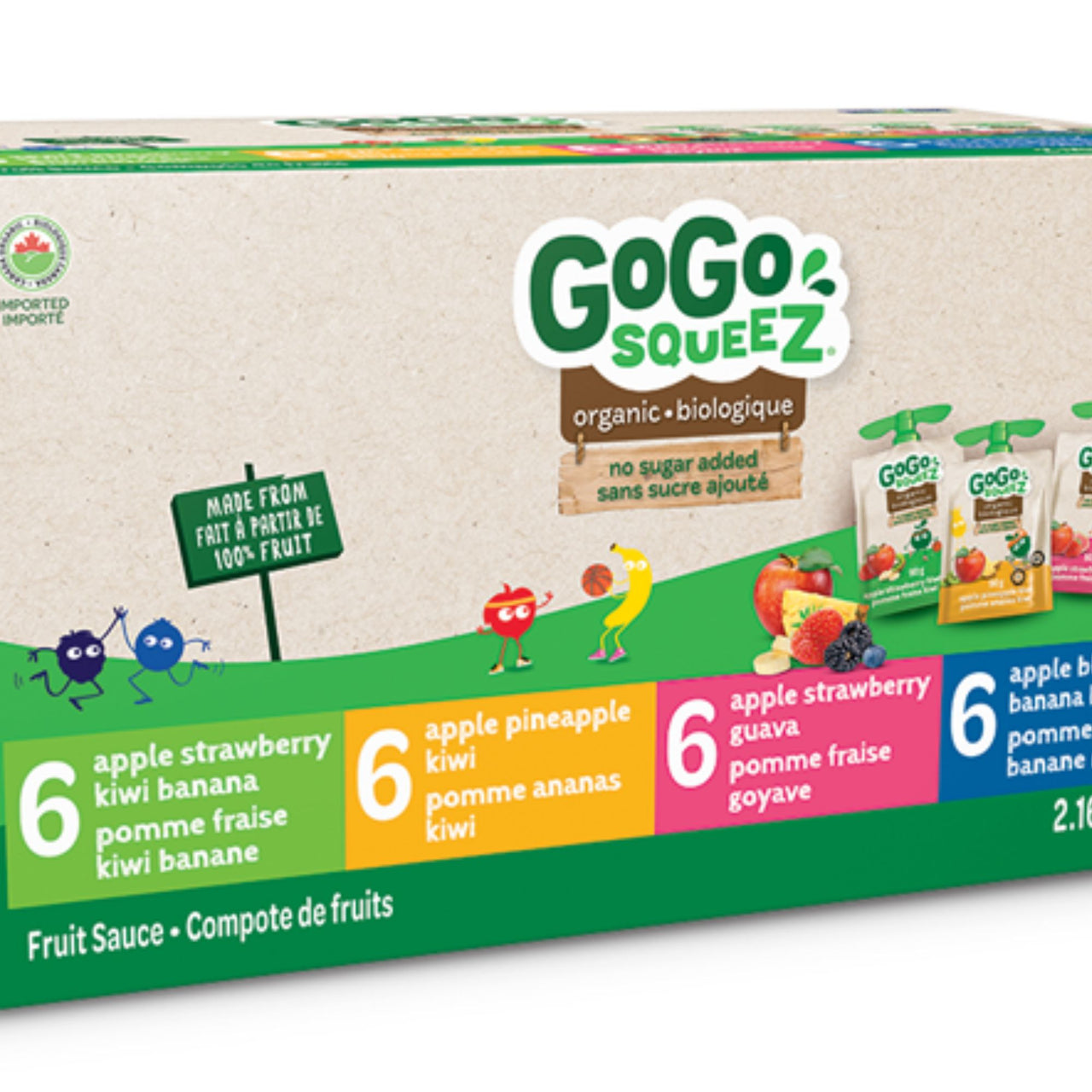 Image of GoGo SQUEEZ Organic Fruit Sauce Variety Pack - 24 x 90 Grams