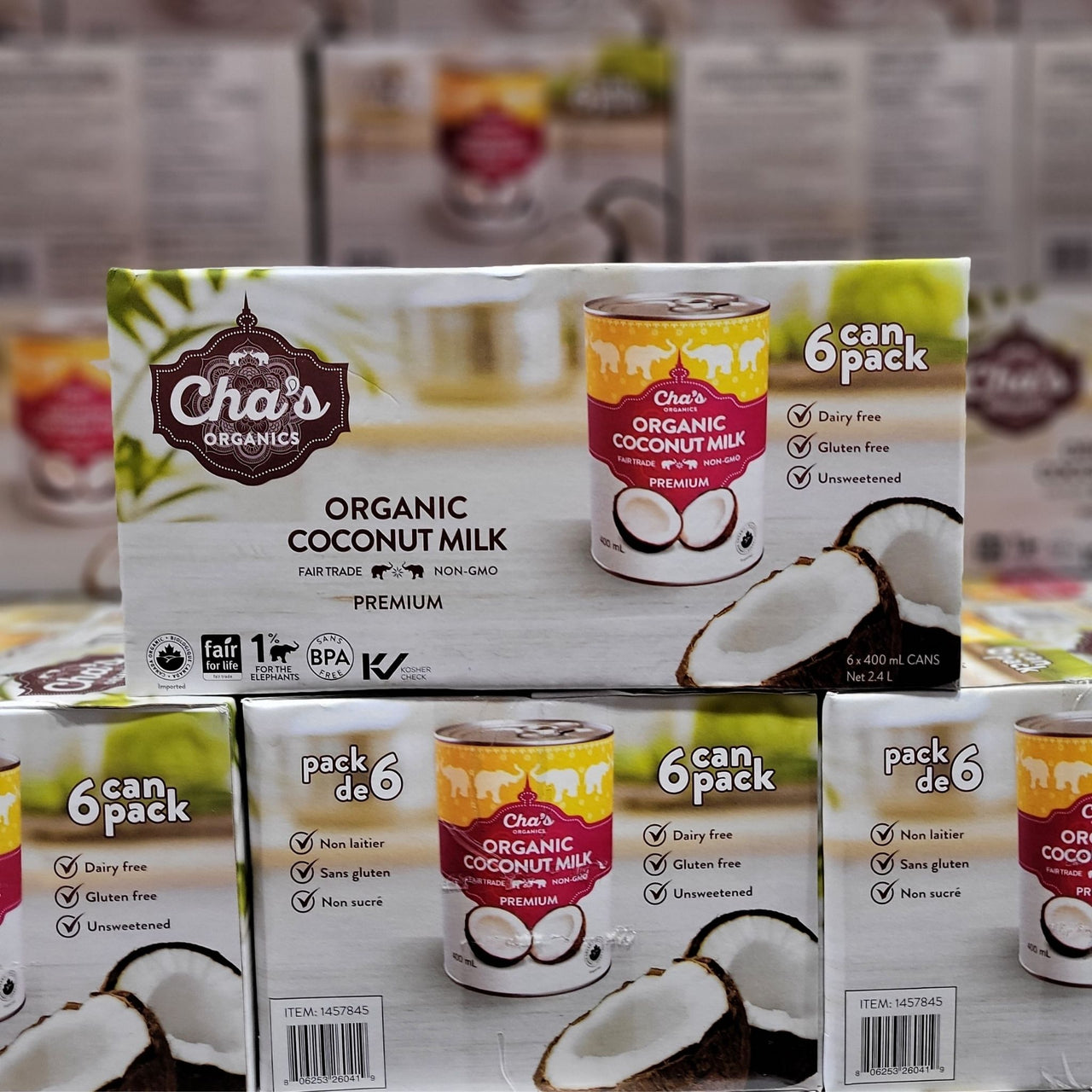 Image of Cha's Organics Organic Coconut Milk - 6 x 400 Grams