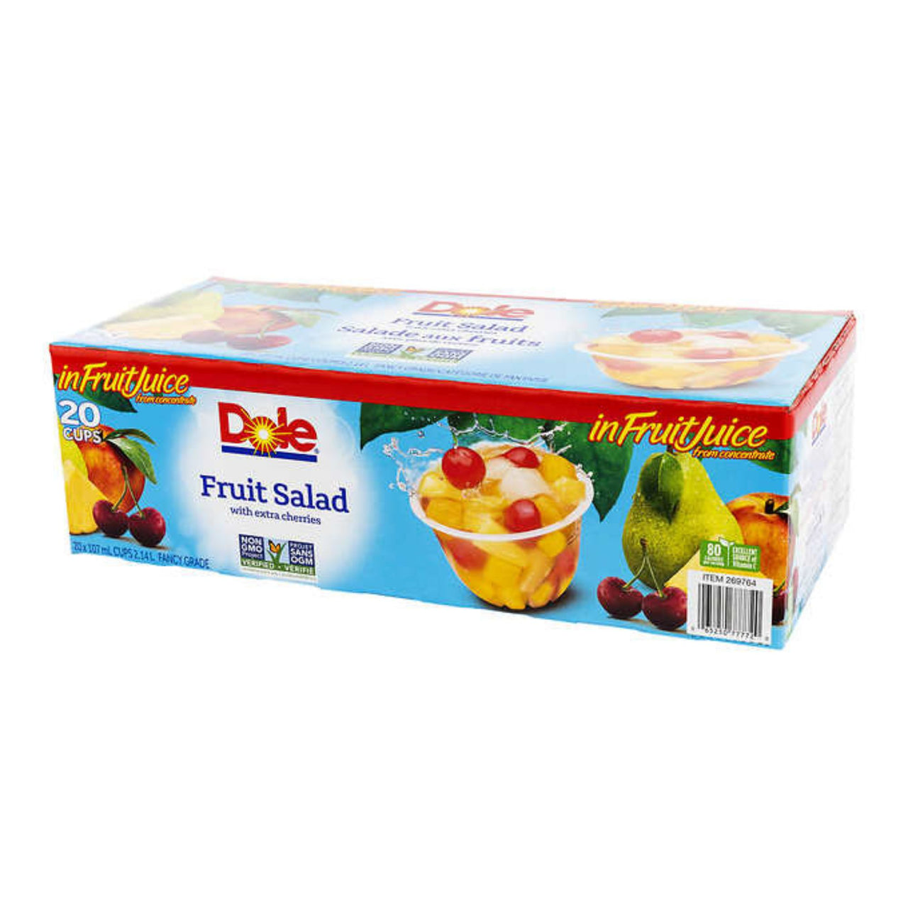Image of Dole Fruit Salad with Extra Cherries Cups 20-Pack - 20 x 107 Grams