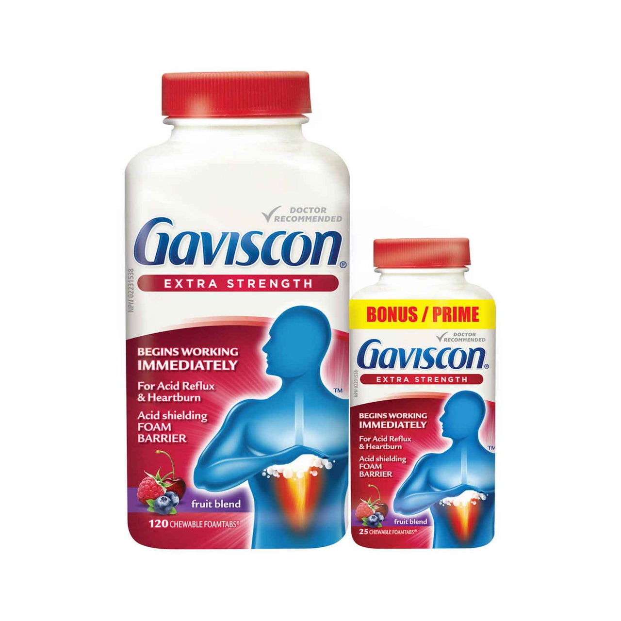 Image of Gaviscon Extra-Strength Heartburn And Acid Reflux Relief 120 + 25 tablets - 1 x 428 Grams