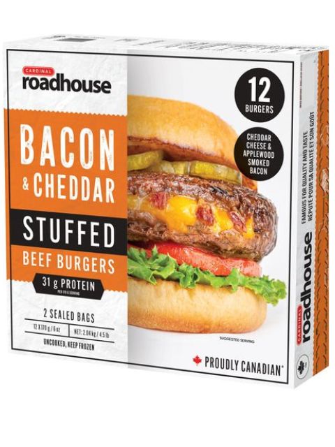 Image of Cardinal Roadhouse Bacon Cheddar Burgers - 12 x 170 Grams