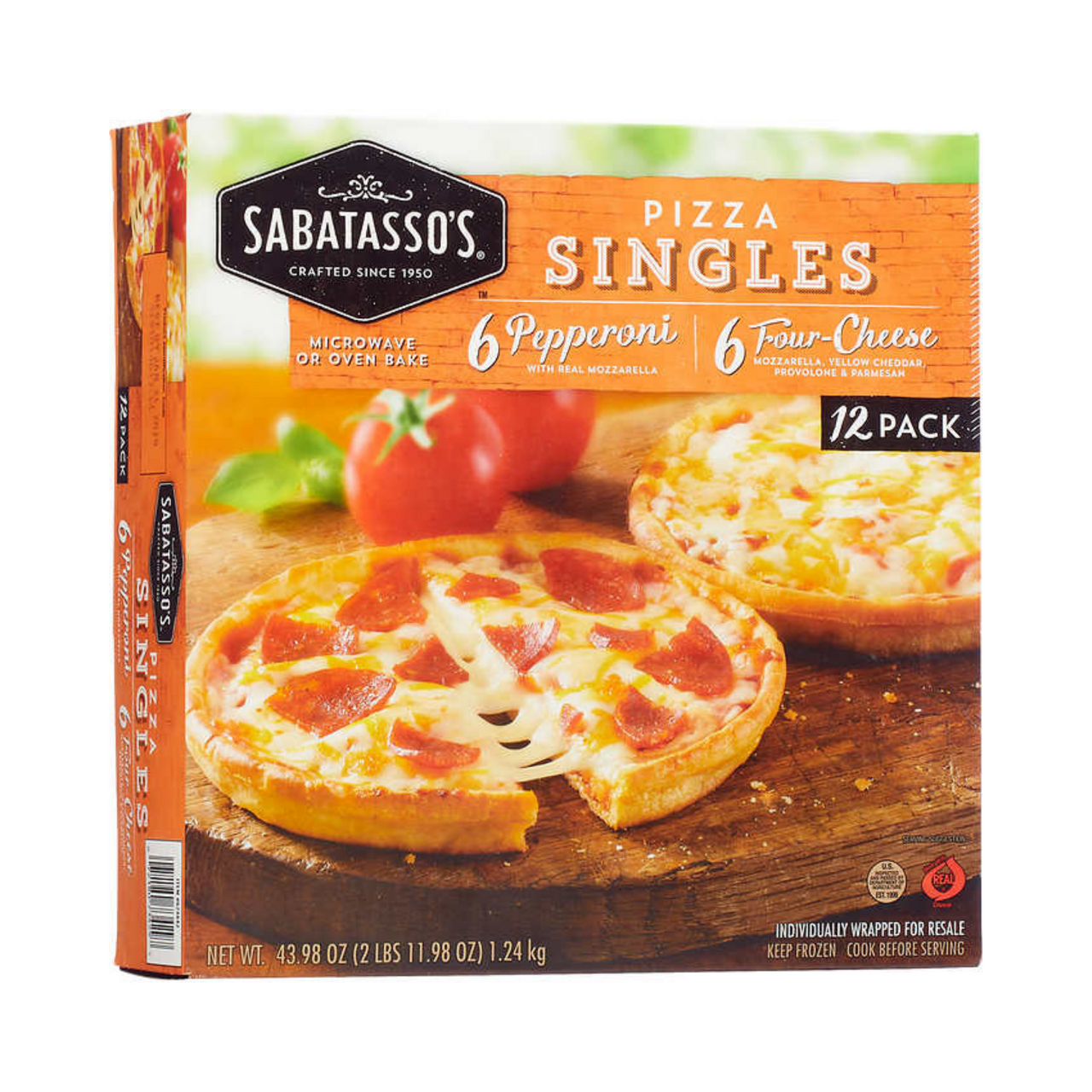 Image of Sabatasso's Pizza Singles 12 Pack; 6 Pepperoni 6 Four-Cheese - 1 x 1.24 Kilos