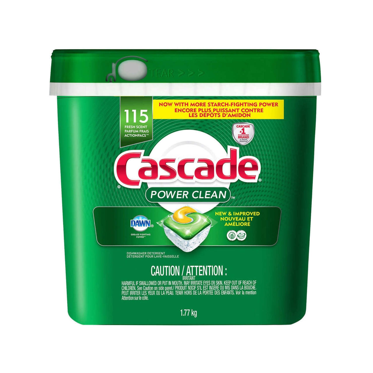 Image of Cascade Power Clean Dishwasher Detergent ActionPacs, 115-count - 1 x 2000 Grams