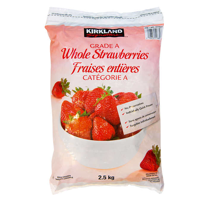 Image of Kirkland Frozen Whole Strawberries - 1 x 2.5 Kilos