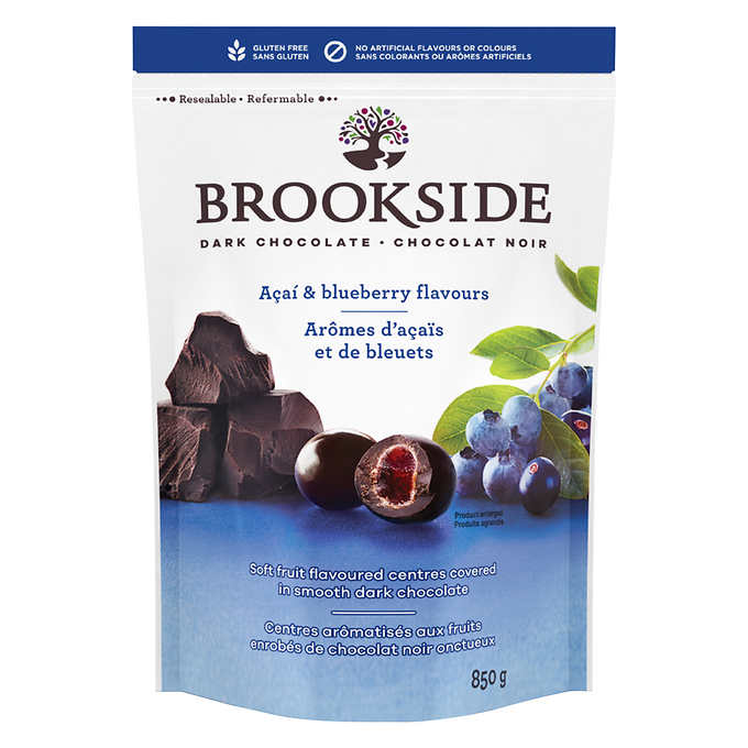 Image of Brookside Dark Chocolate Acai & Blueberry Flavours - 1 x 850 Grams