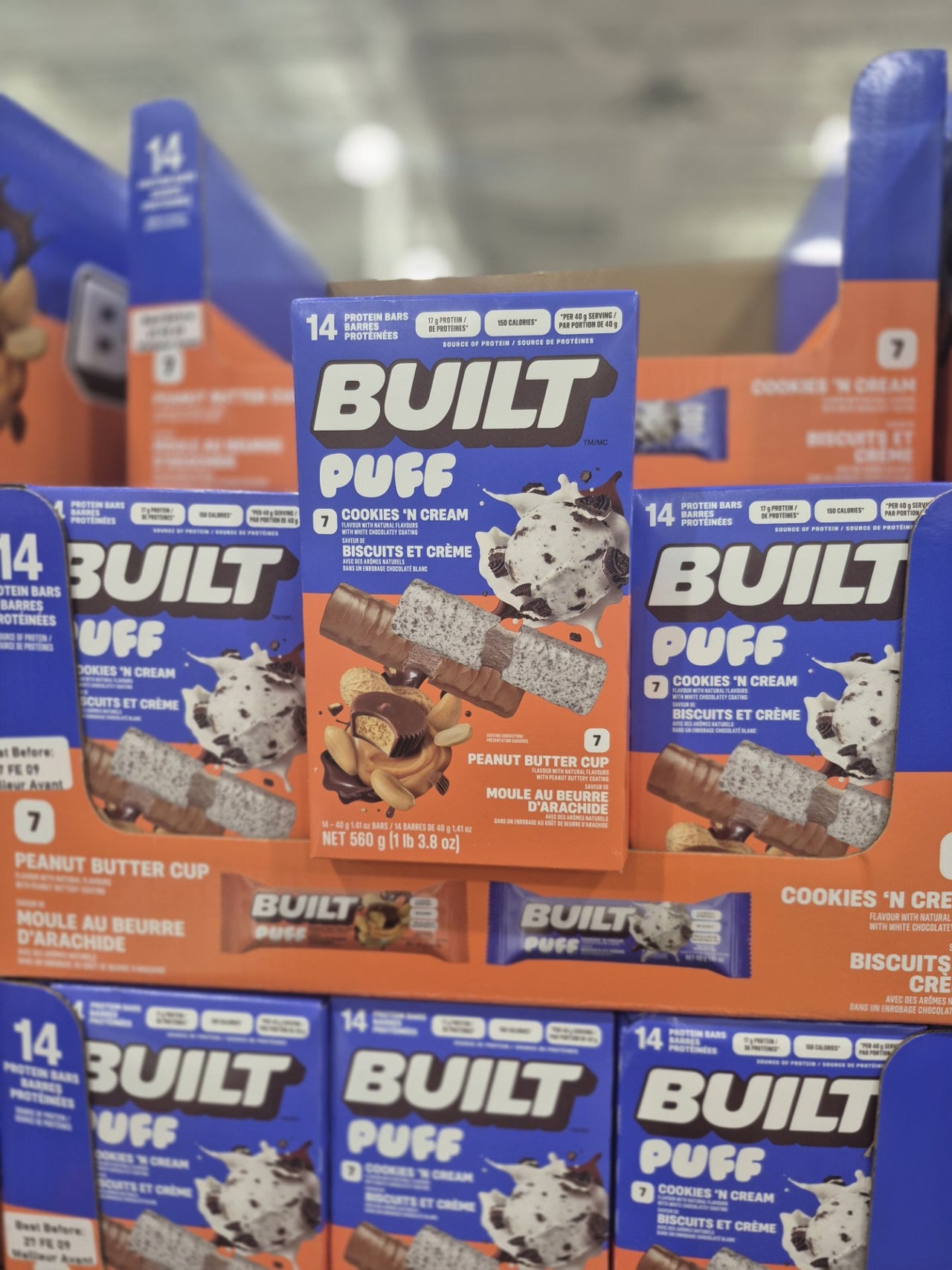Puff Cookies N' Cream and P&B Protein Bars - 1 x 560 Grams