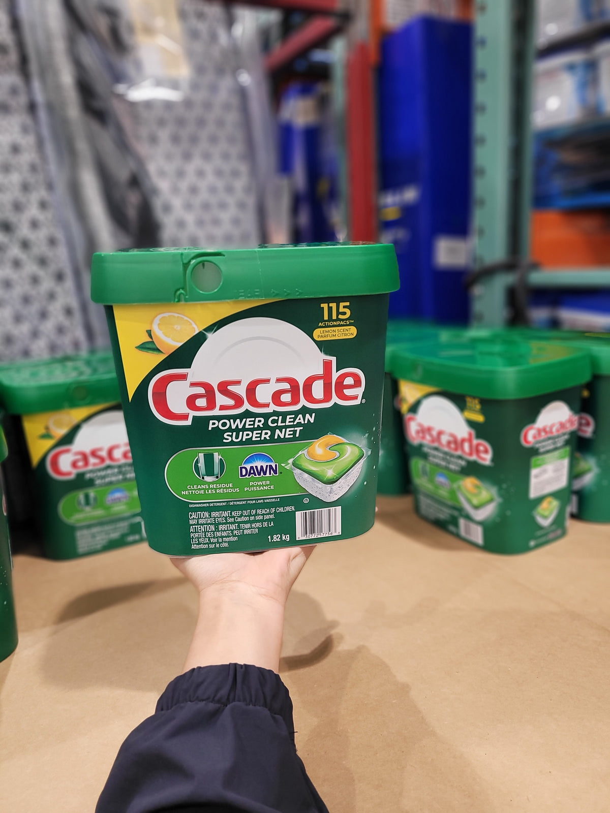 Cascade Power Clean Dishwasher Detergent ActionPacs 115-Pack Lemon Scent - 1 x 1.82 Kilos