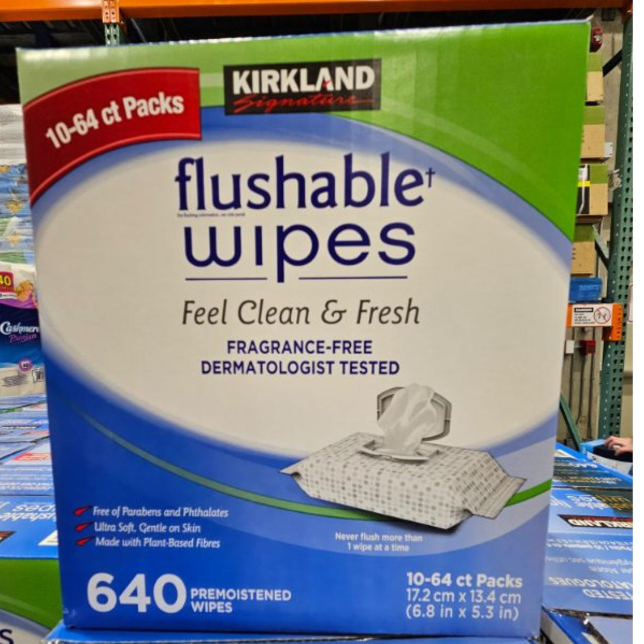 Image of Kirkland Signature Flushable Wipes 640-Pack - 1 x 6.4 Kilos