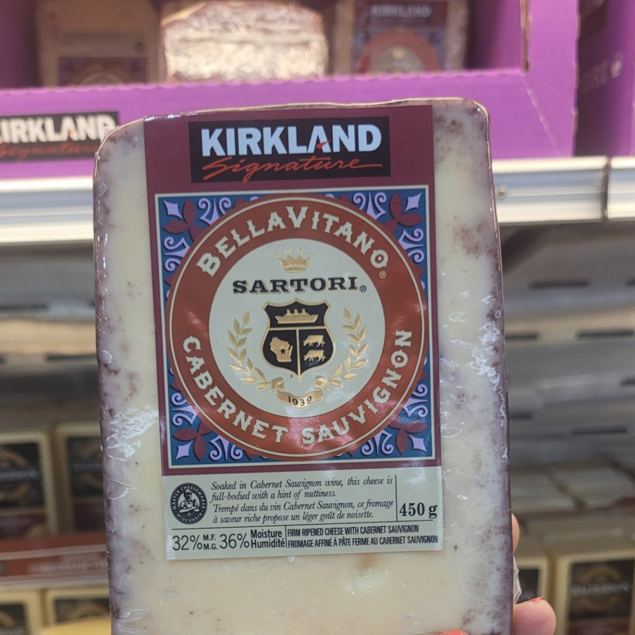 Image of Kirkland Signature Sartori Cabernet Sauvignon BellaVitano Cheese - 1 x 450 Grams