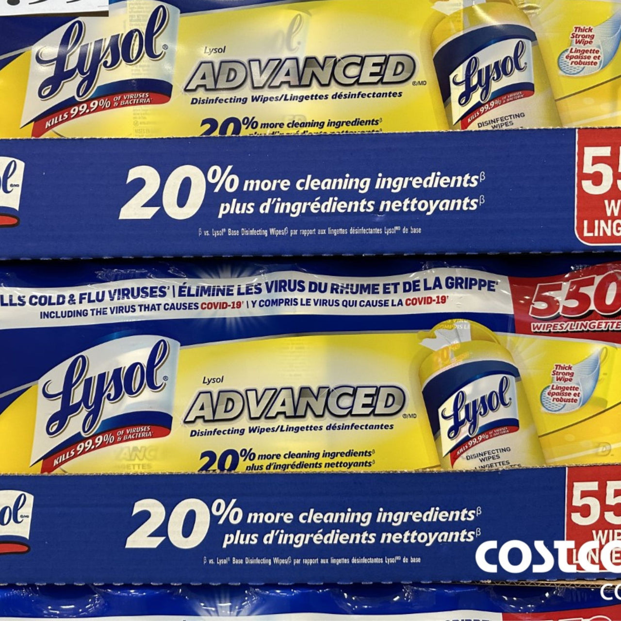 Image of Lysol Advanced Disinfecting Wipes, 550-count