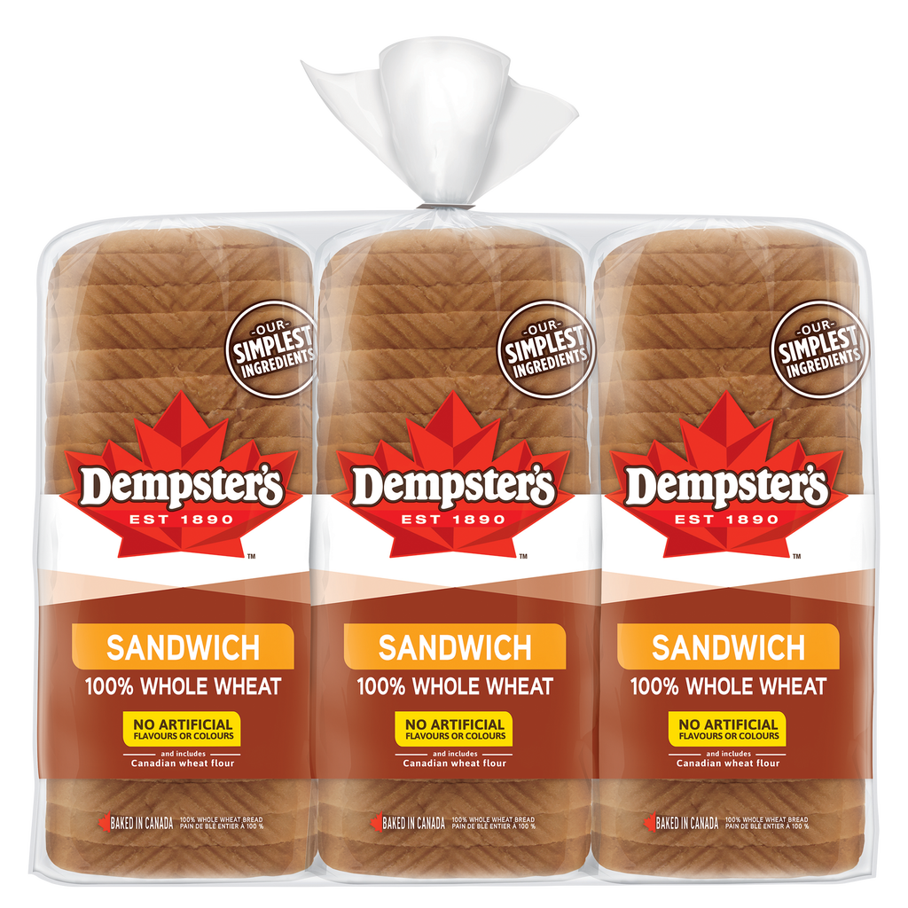Dempster's 100% Whole Wheat Bread 3-pack - 3 x 675 Grams