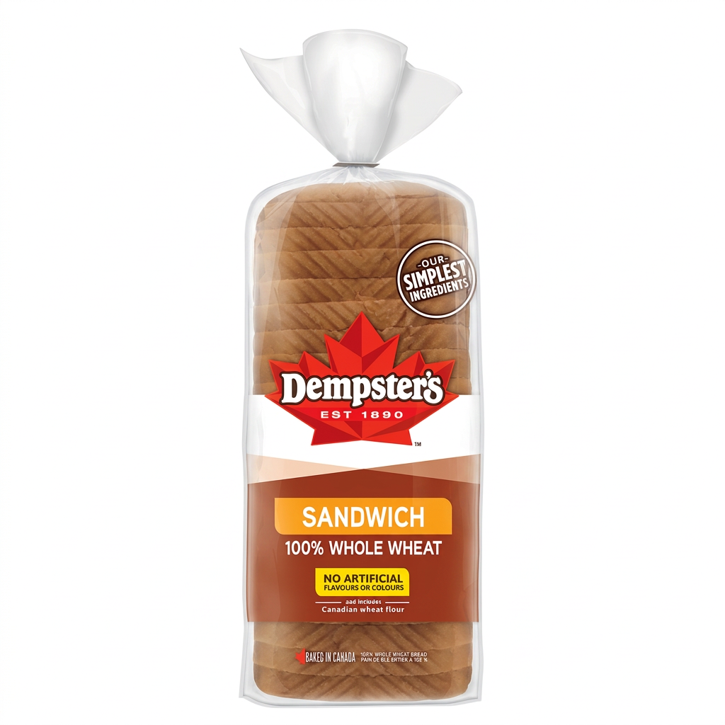 Dempster's 100% Whole Wheat Bread 1-pack - 1 x 675 grams