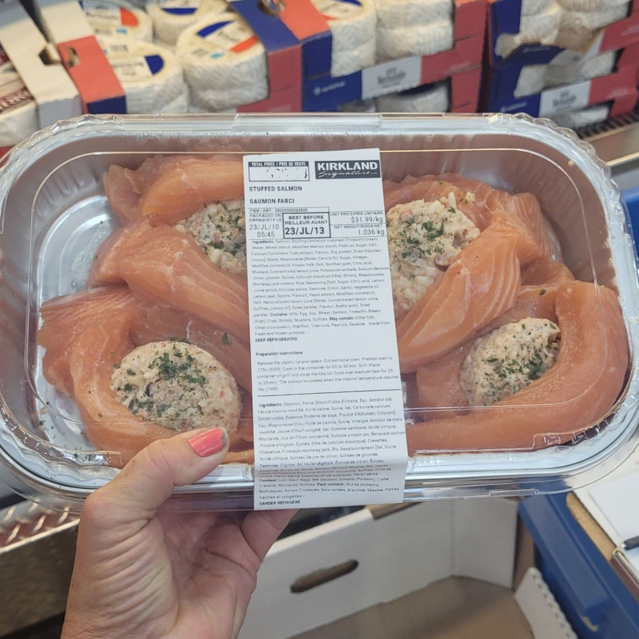 Image of Fresh Salmon stuffed with Crabmeat avg 1.36kg (ships freezer)