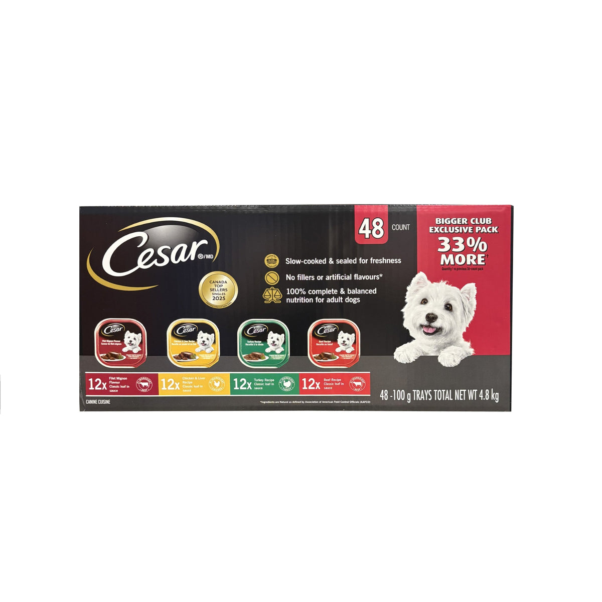 Cesar Wet Dog Food - 1 x 4.8 KG