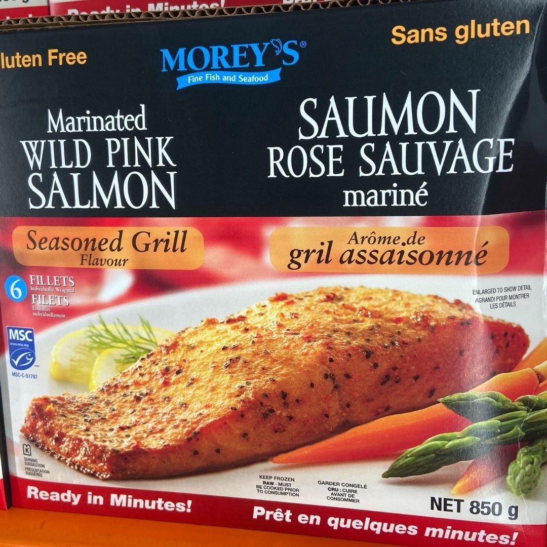 Image of Morey's Marinated Wild Pink Salmon Fillets, Seasoned Grill - 1 x 850 Grams