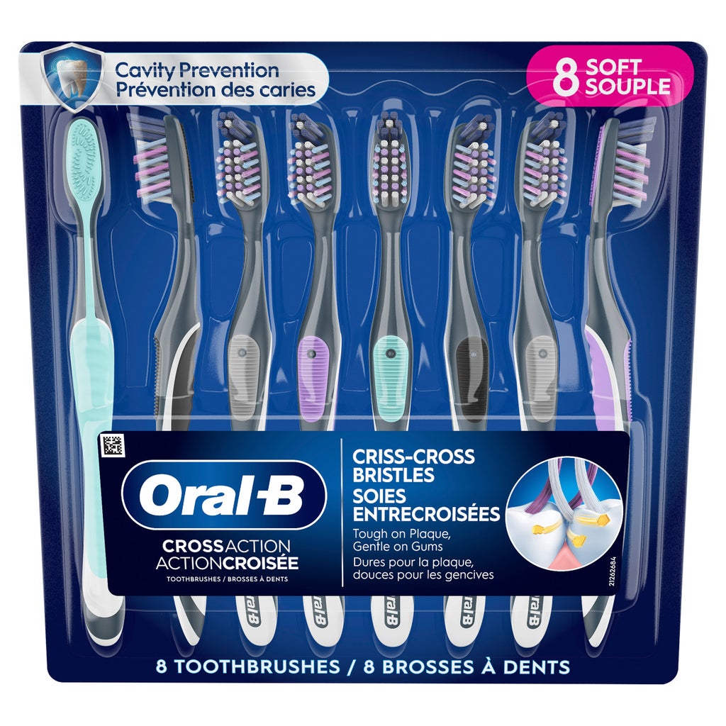 Oral-B CrossAction Advanced MaxClean Manual Toothbrush 8-Pack - 1 x 505 Grams