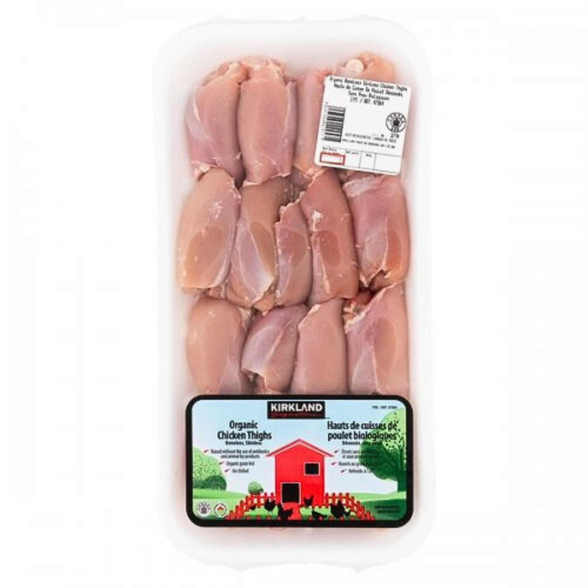 Organic Chicken Thighs boneless, skinless 1 x 2 Kilos Shipped to