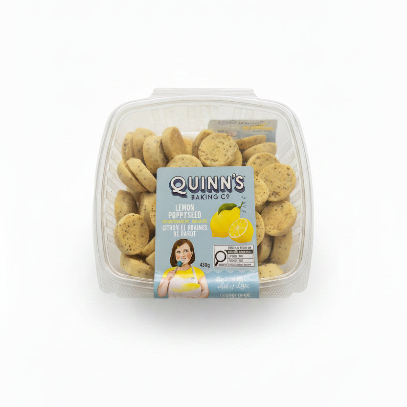 Quinn's Lemon Poppyseed Short Bread Cookies - 1 x 430 Grams