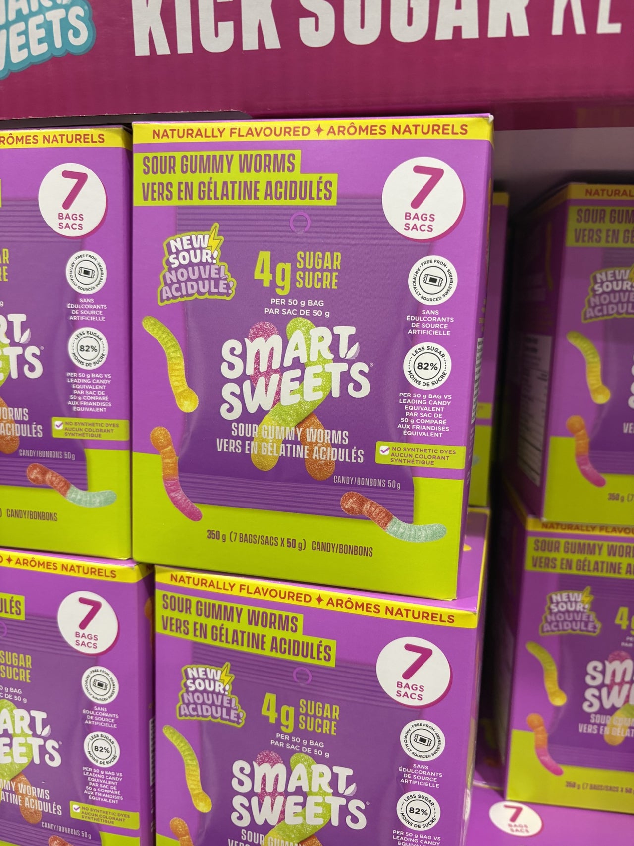 Smart Sweets Sour Gummy Worms - 1 x 350 Grams