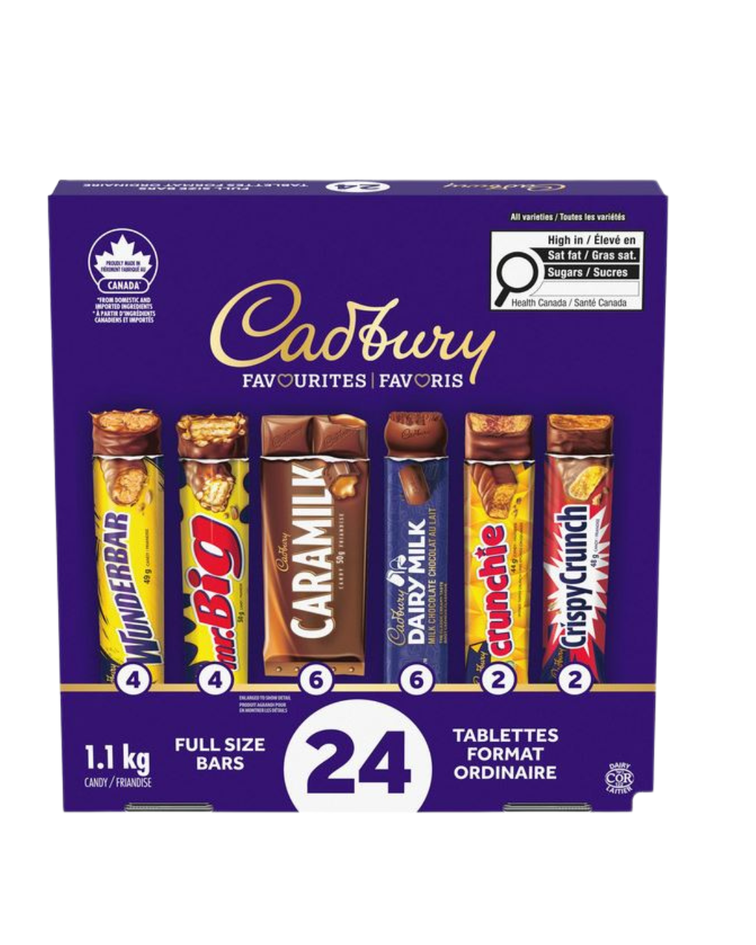 Cadbury Favourites Full Size Candy bars - 1 x 1.1 Kilos