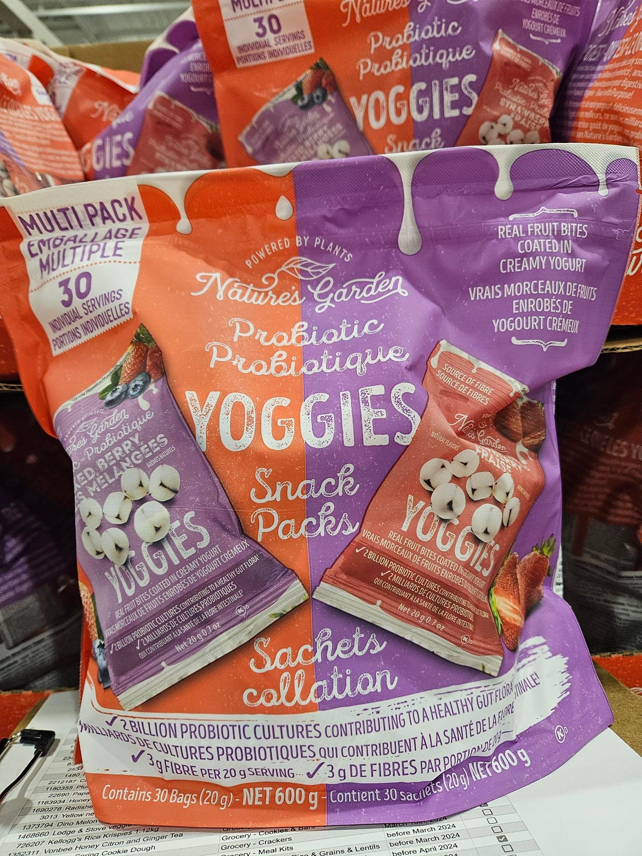 Image of Nature's Garden Yoggies Snack Packs - 30 x 20 Grams