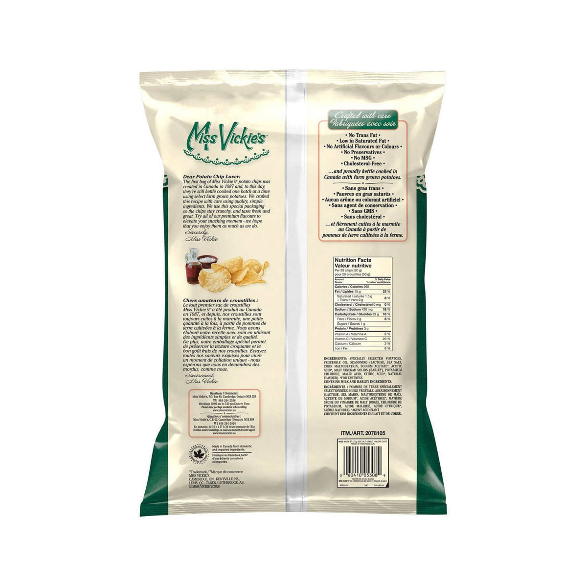 Image of Miss Vickie's Sea Salt & Vinegar Chips - 1 x 572 Grams