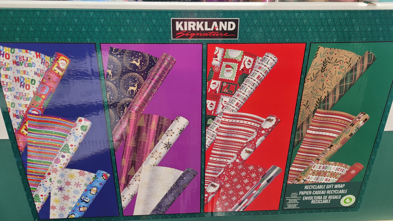 Image of Kirkland Signature Assorted Christmas Wrap 3PK - 1 x 1.05 Kilos