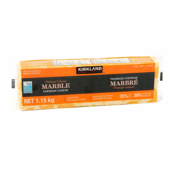 Image of Kirkland Signature Marble Cheddar Cheese Block - 1 x 1.15 Kilos