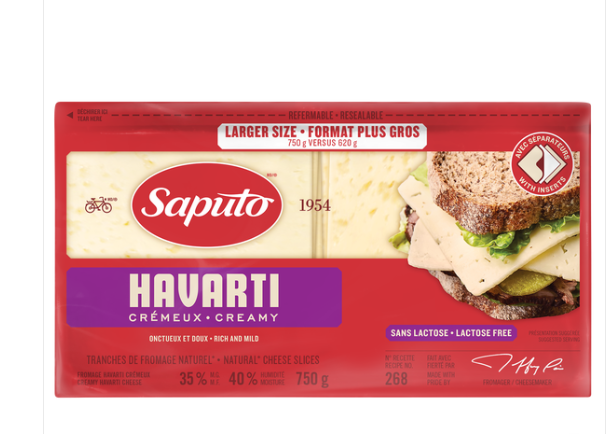 Image of Saputo Sliced Havarti Cheese Slices - 1 x 750 Grams