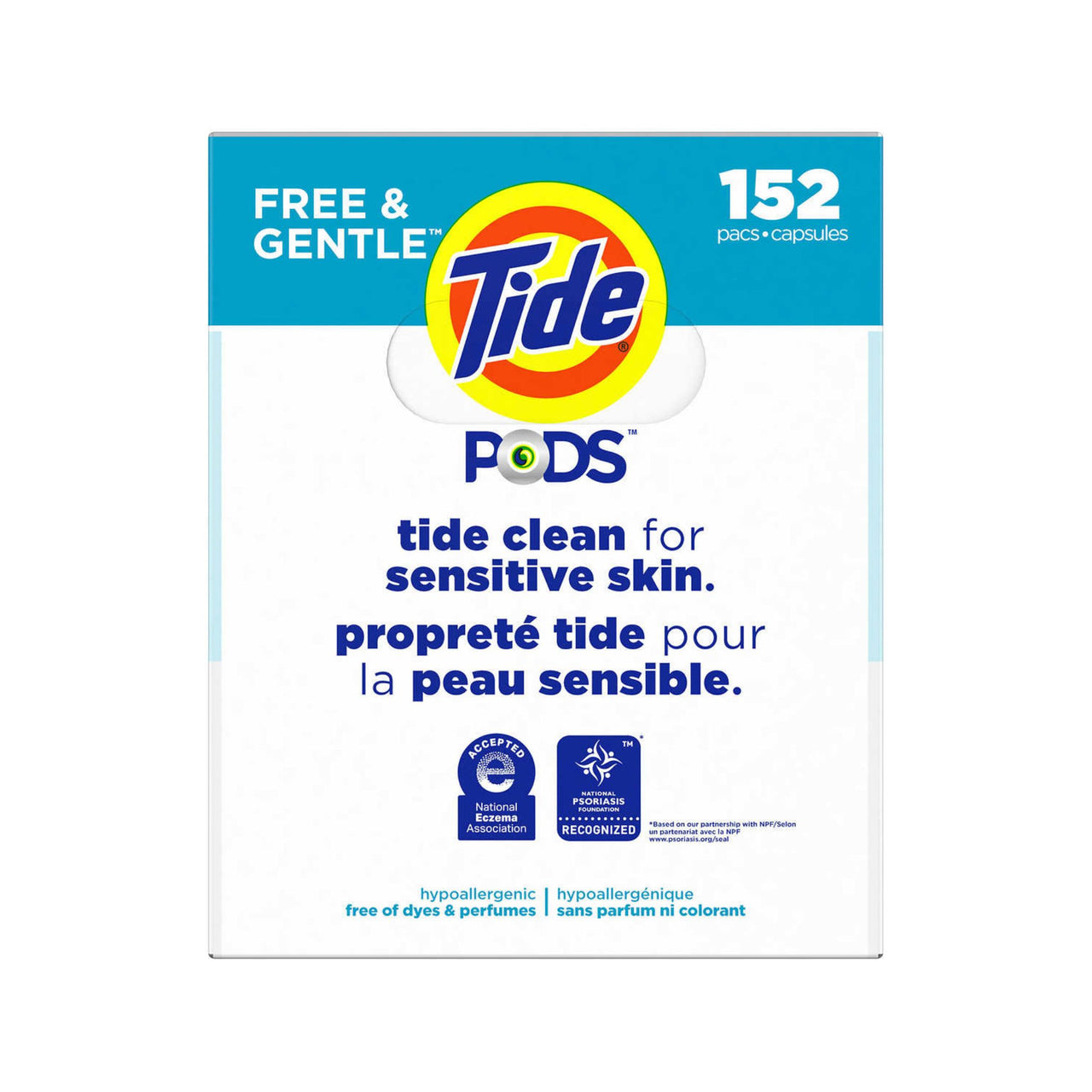 Image of Tide PODS Liquid Laundry Detergent Pacs, Free & Gentle - 1 x 3.63 Kilos