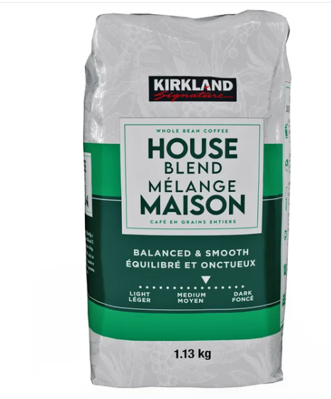 Image of Kirkland Whole Bean Coffee House Blend - 1 x 1.13 Kilos