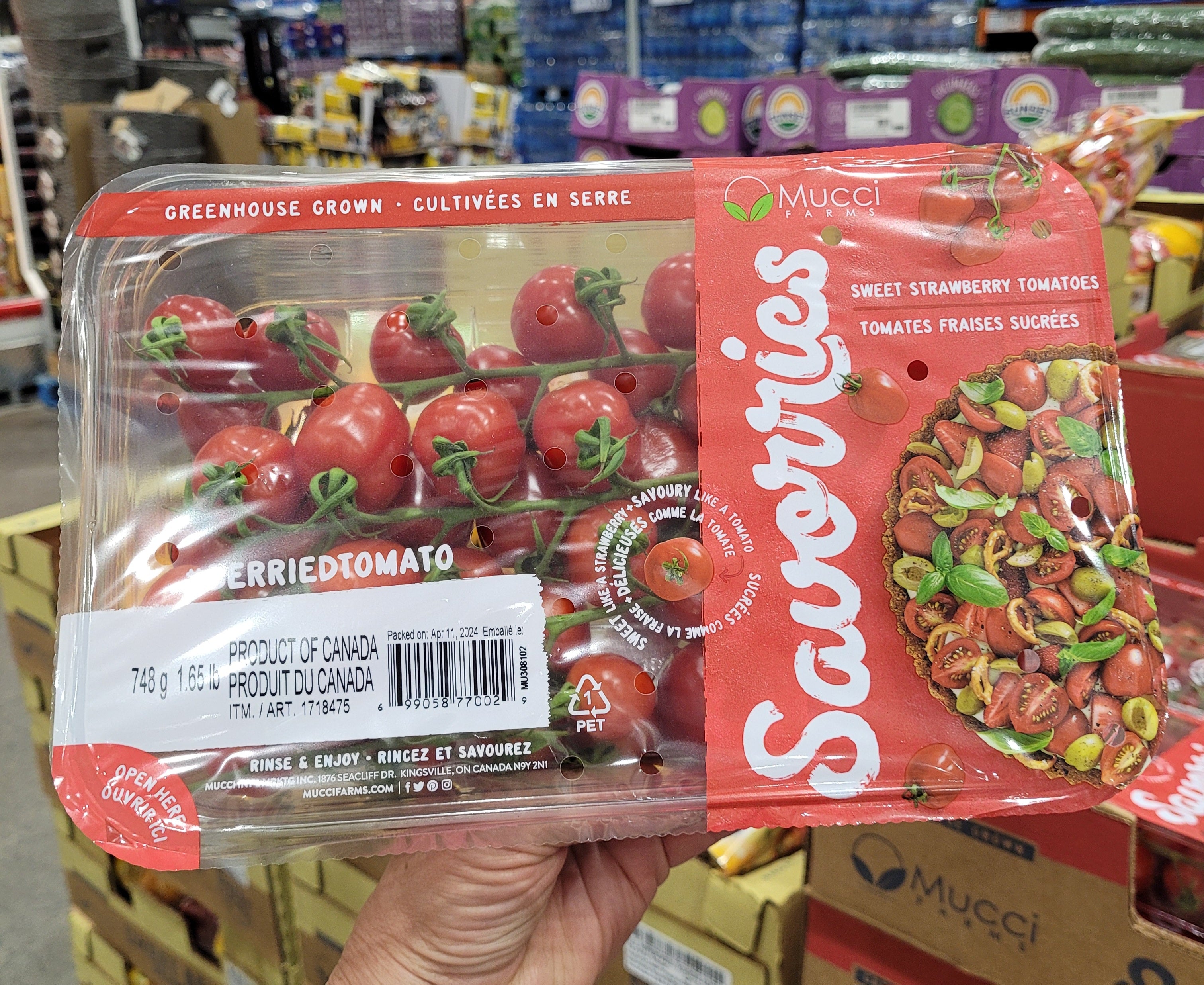 Mucci Strawberry Tomatoes 1 x 748 Grams Shipped to Nunavut The