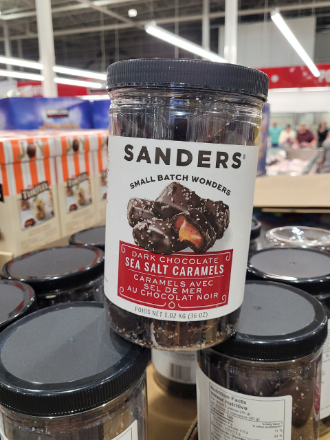 Image of Sanders Dark Chocolate Sea Salt Caramels Tub - 1 x 1.02 Kilos