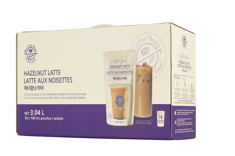 Image of CoffeBean Hazelnut Latte Pouches - 16 x 190 Grams 