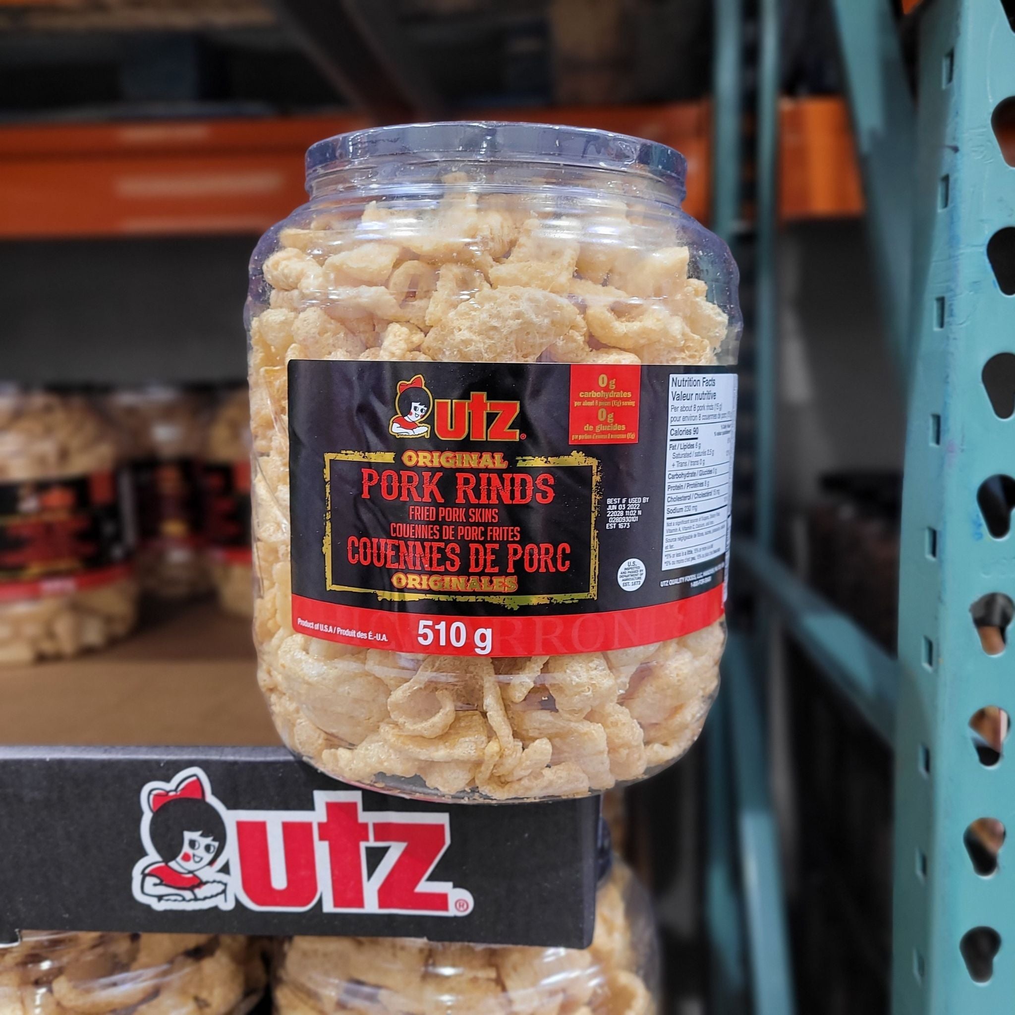 Utz Quality Foods Pork Rinds 1 x 510 Grams Shipped to Nunavut The