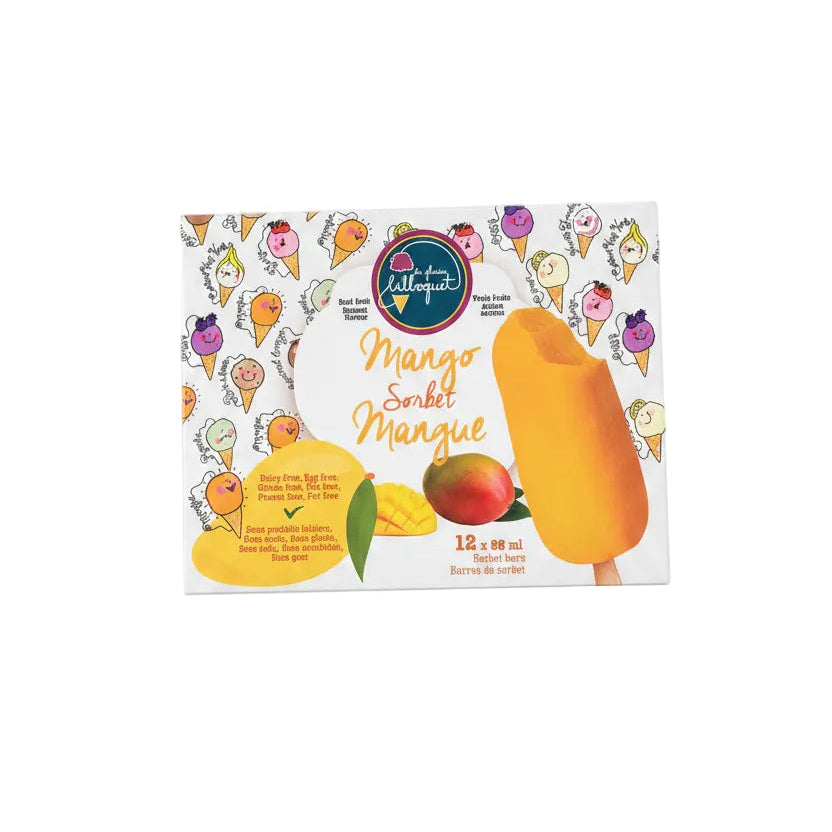 Bilboquet Mango Sorbet Bars (ship at your own risk) - 12 x 88 ML