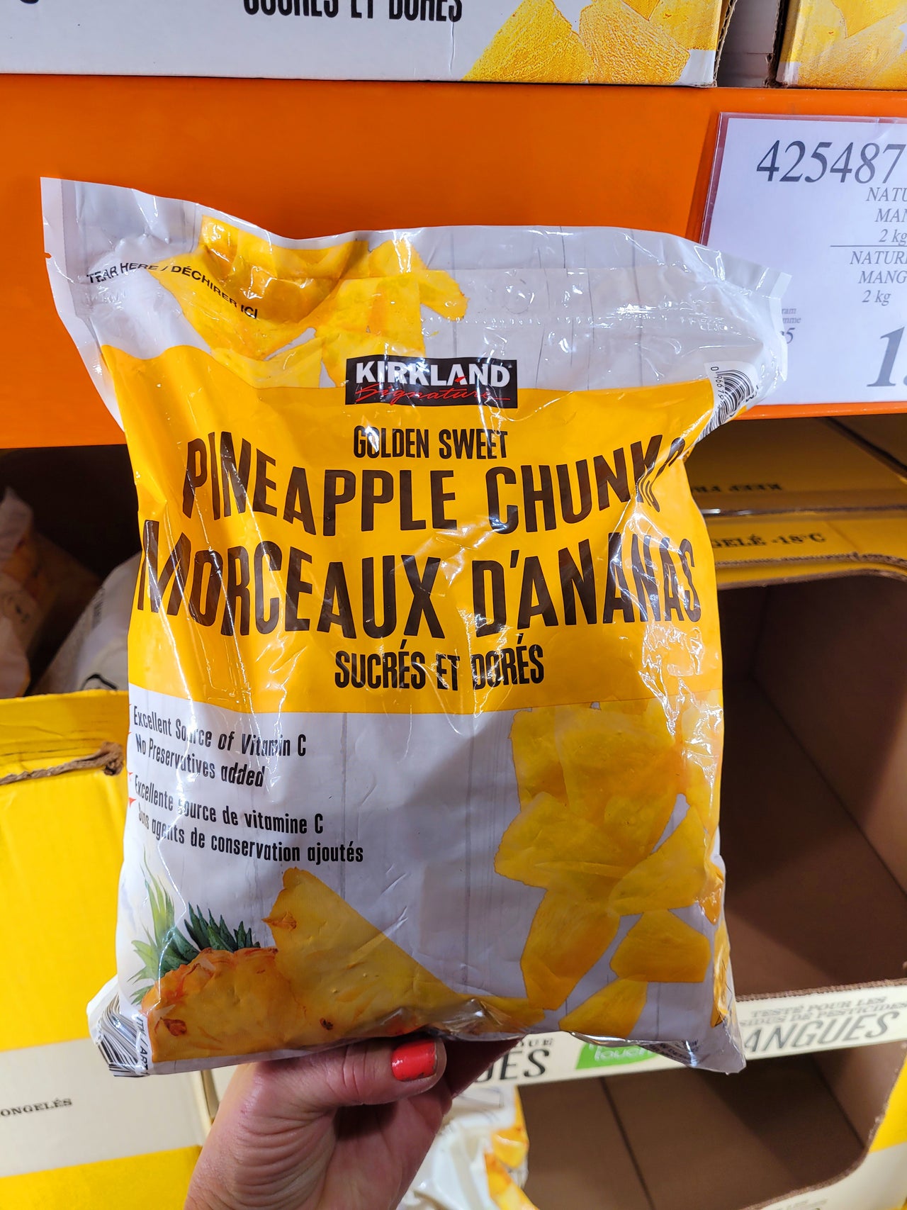 Image of Kirkland Signature Pineapple Chunks - 1 x 2 Kilos